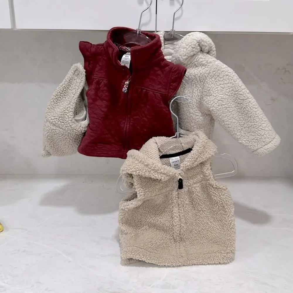 Carter’s Four Piece Winter Bundle 6 Months Teddy Jacket & 2 Vests